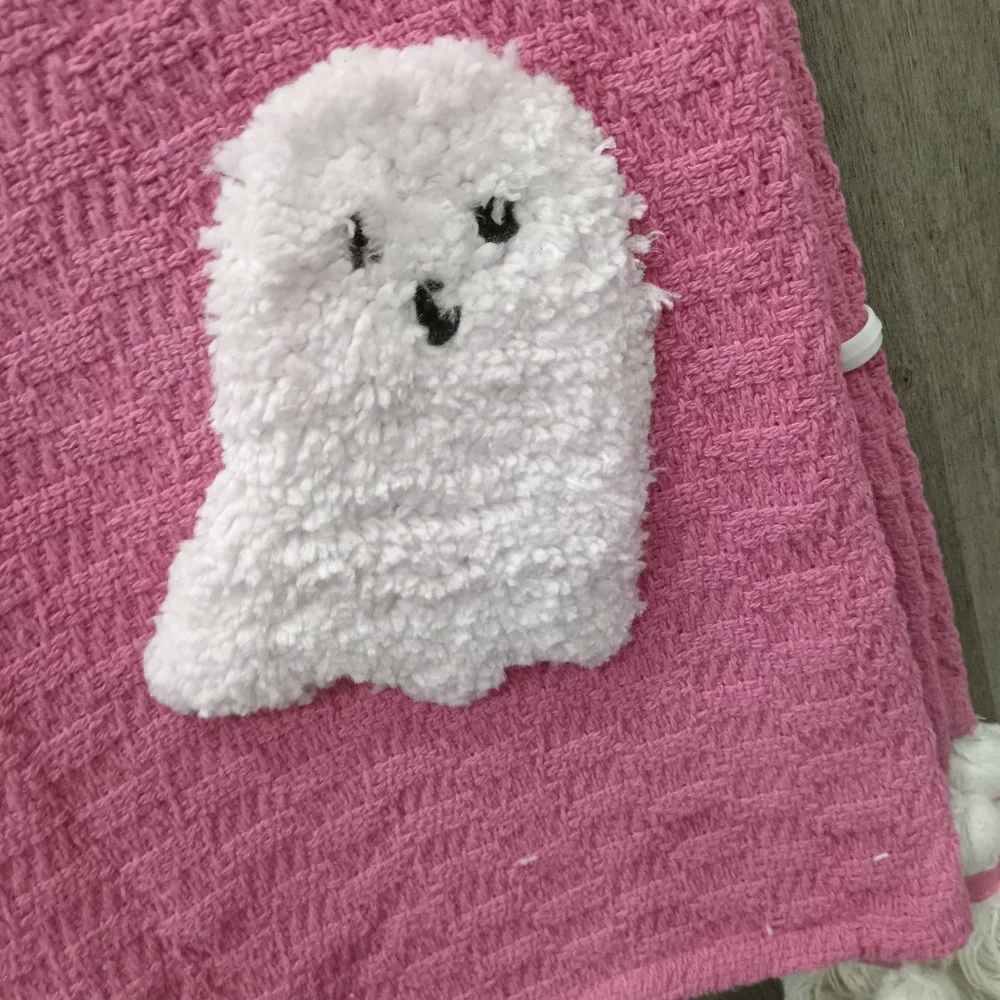 Pink ghost blanket , ghost blanket , pink halloween , Rachel zoe pink